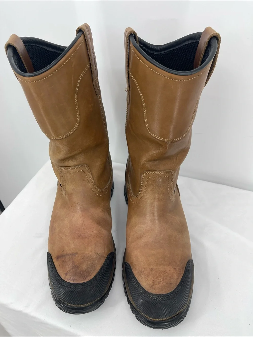 Red Wing BOOTS 11.5 2E  Tan Leather Pull-On Work Boots MENS ALUMINUM Toe 4448